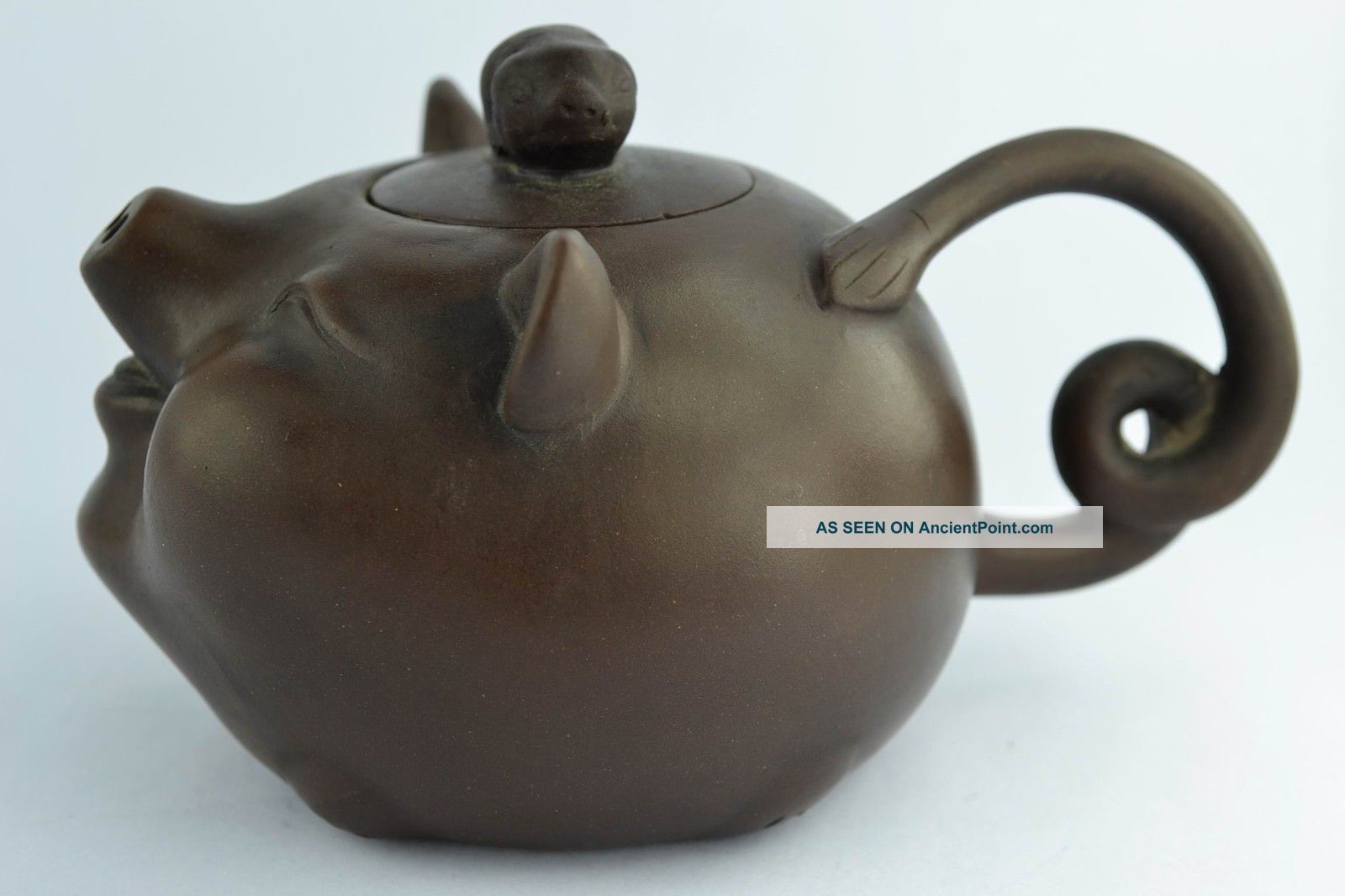 ❤ Orient Old Collectibles Handwork Delicate Zisha Pig Tea Pot ❤ Pots photo