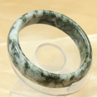 100% Natural Light Green Jade Bangle Bracelet 62 Mm 8138 photo