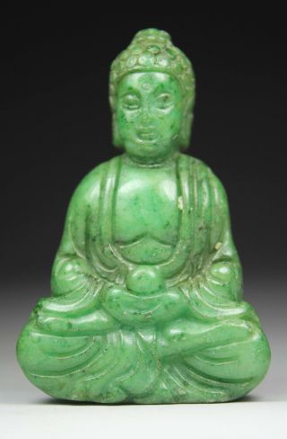 Chinese Old Jade Wonderful Handwork Carving Buddha Pendant photo