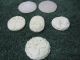 Vintage Chinese Carved White Jade Pendants/plaques Set Of 6 Necklaces & Pendants photo 1