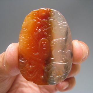 Natural Huanglong Jade The Pretty Color Hand - Carved Dragon And Phoenix Nr photo