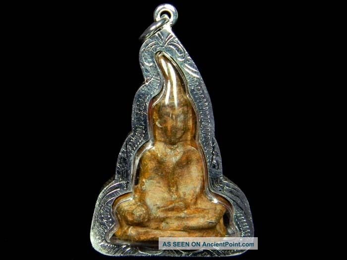 Filigree Case Old Phra Takradan Kru Si Sawat Kanchanaburi Thai Buddha Amulet Amulets photo