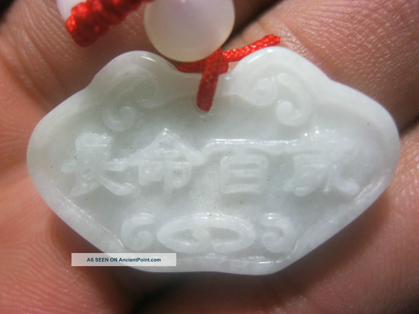 100% Natural Chinese A Grade Jade Pendant /carved Letter 