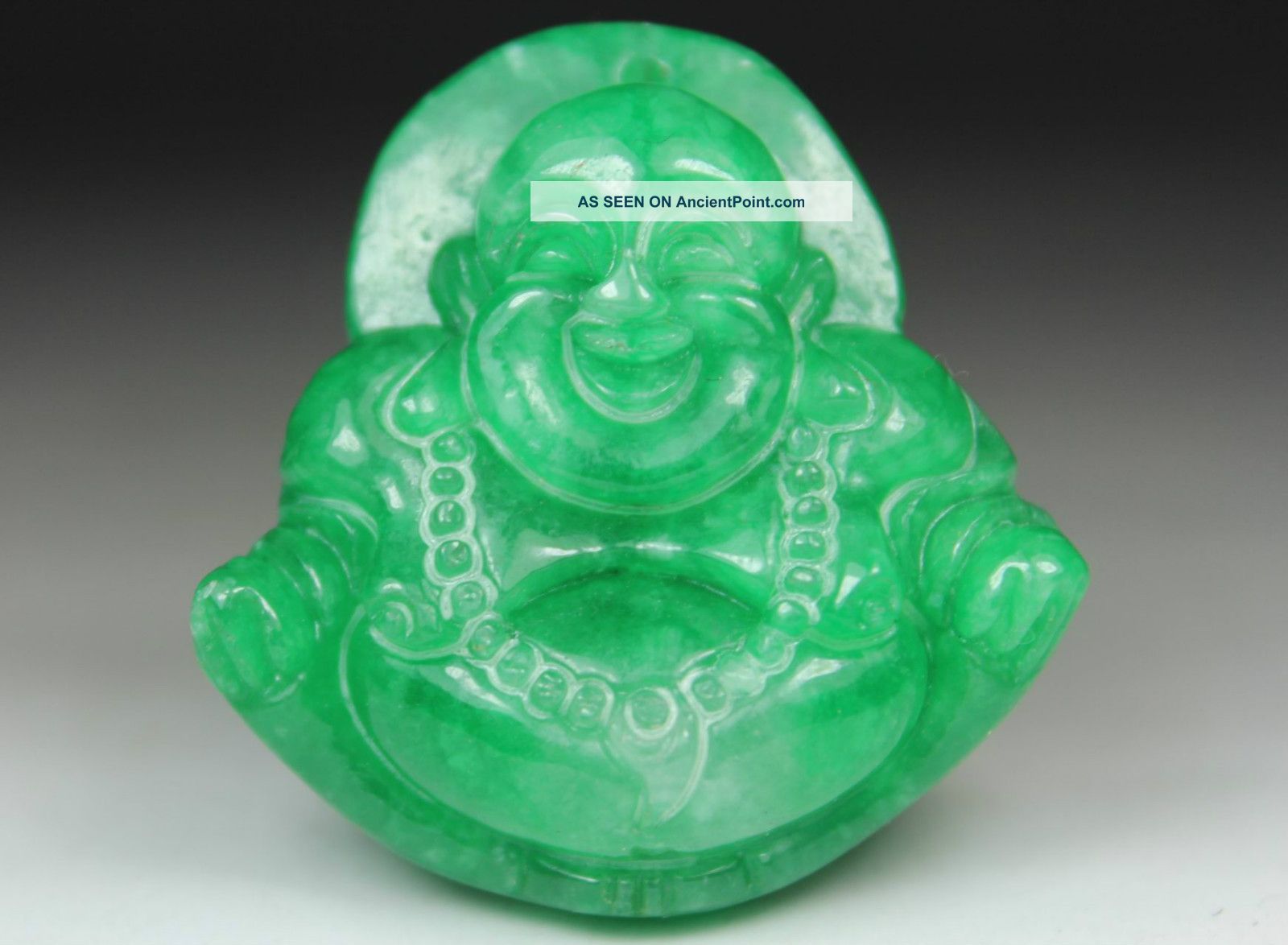 Chinese Old Jade Handwork Carving Buddha Pendant Necklaces & Pendants photo