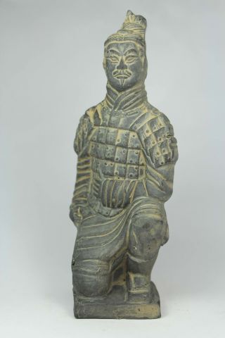 Chinese Old Earthenware Handwork Firing Terra - Cotta Warriors Statue photo