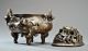 Chinese Antique Bronze Censer Rare Shape Dragon Heavy Xuande Mark Incense Burners photo 1