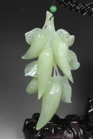 Chinese Old First - Rate Jade Handwork Carving Decoration With Stand photo