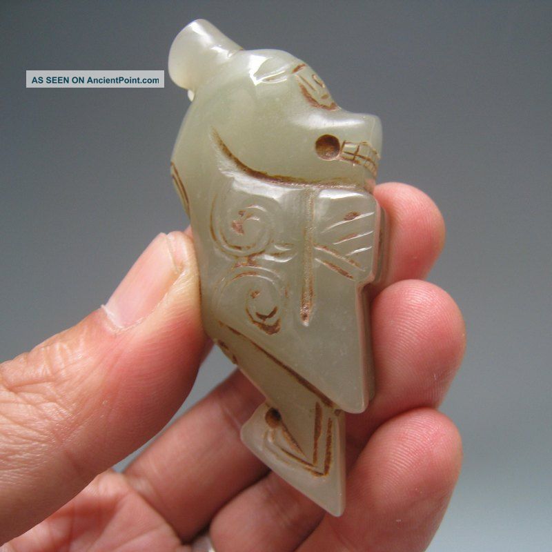 China ' S Tibet Gorgeous Hand - Carved Jade Strange Lucky Beast Charm Nr Amulets photo