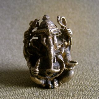 Elephant God Ganesh Successful Knowledge Unique Hindu Lucky Charm Thai Amulet photo