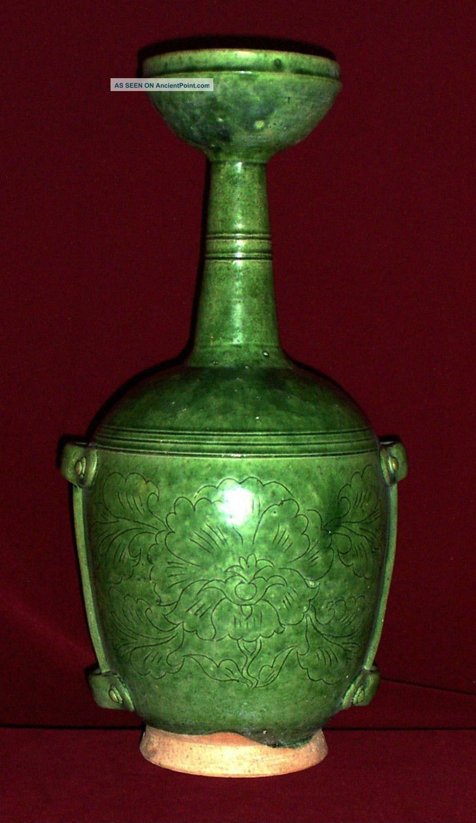 Museum Quality Green Glazed Flask Vase,  Liao Dynasry (11th Century) Vases photo