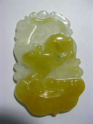 100% Natural Chinese Yellow Jade Mouse Pendant /one Of Twelve Animal Netsuke photo