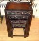 Antique Asian Chinese Stunning Nest Of Rosewood Wood Stacking Tables Tables photo 1