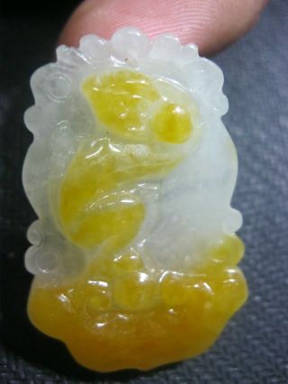 100 Natural Chinese Yellow Jade Monkey Pendant /one Of Twelve Animal Netsuke photo