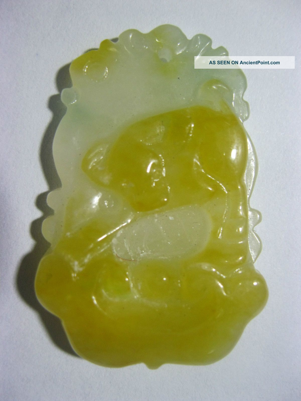 100% Natural Chinese Yellow Jade Bull Pendant /one Of Twelve Animal Netsuke Necklaces & Pendants photo