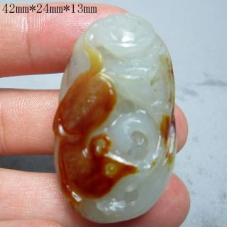 100% Natural Hetian Jade (with Authentic Certificate) Pendant Nr/nc929 photo