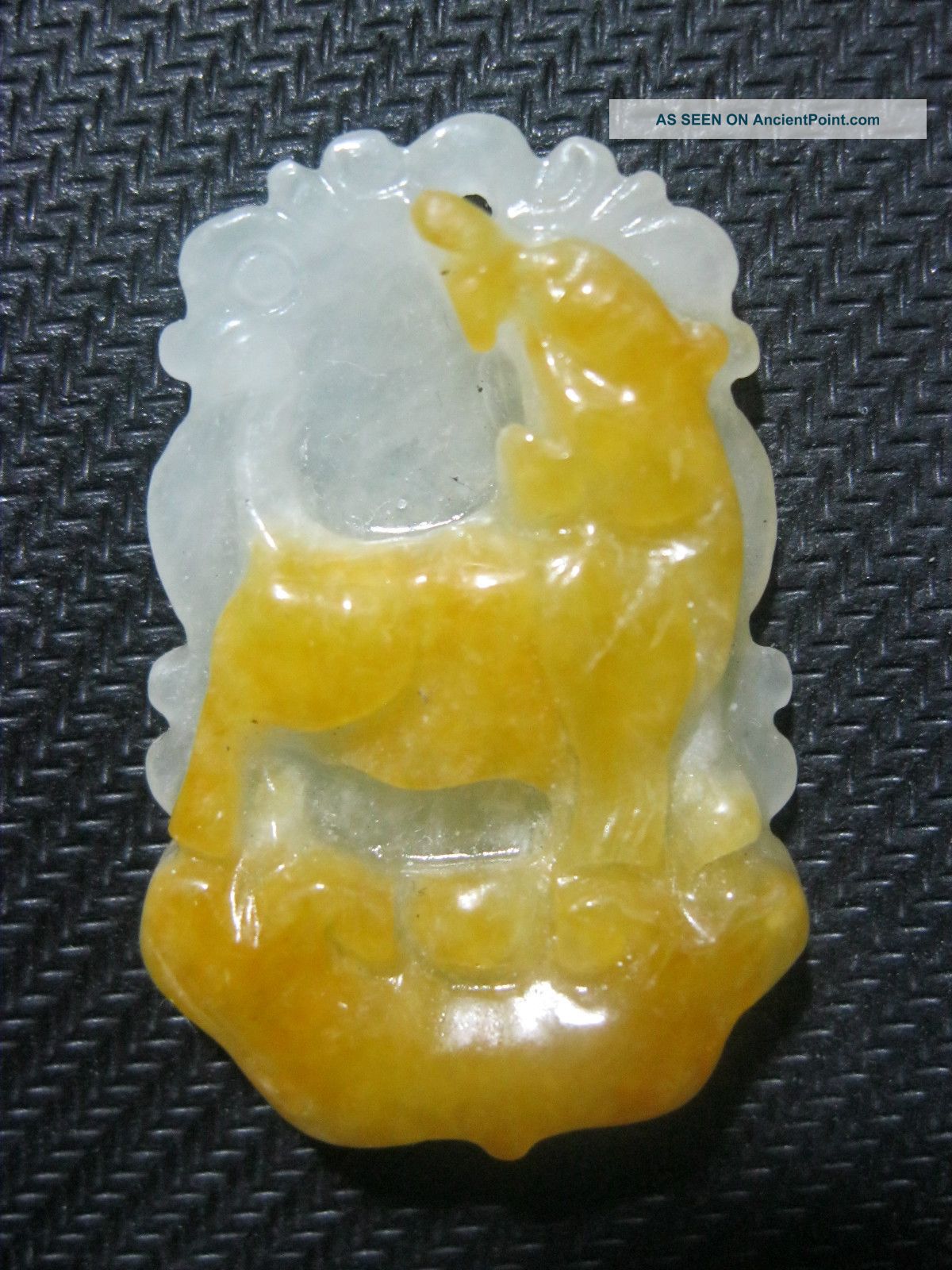 100 Natural Chinese Yellow Jade Tiger Pendant /one Of Twelve Animal Netsuke Necklaces & Pendants photo