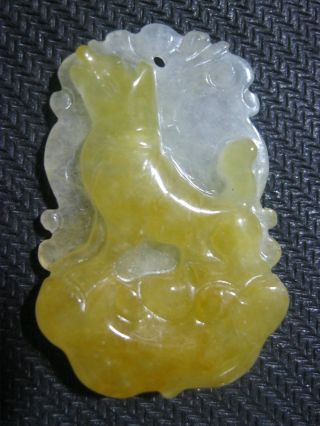 100% Natural Chinese Yellow Jade Dog Pendant /one Of Twelve Animal Netsuke photo