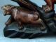 Antique Chinese Rosewood Carving / Sculpture Of Tigers - - Unusual Piece Tigers photo 6