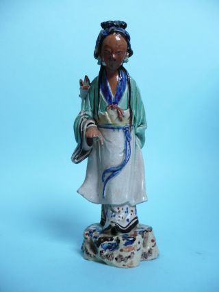 Antique Chinese Figure Woman With Flowers. . . . . . . . . . . . . . . . . . . . . . . . . . . . . . .  Ref.  3704 photo