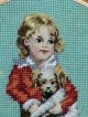 Pair Of Vintage Needlepoint Tapestry Pictures - Victorian Boy And Girl Tapestries photo 4