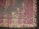 Victorian Fringed Tapestry Throw Or Shawl Red + Black Tapestries photo 1