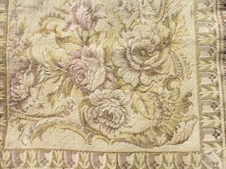 Vintage French Petite Shabby Roses Tapestry. . .  C.  1920 photo