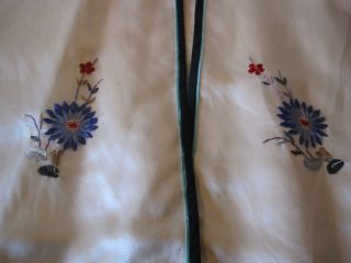 Vintage Antique Hand Embroidered Kimono Silk Robe photo