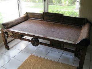 Chinese Wood And Rattan Daybed - Mint Condition photo