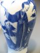China Chinese Pottery Blue & White Vase W/ Figural & Floral Decor Ca.  19th C. Vases photo 7