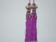 3 Antique Chinese Silk Tassels (2) With Pink Peking Glass Beads And Butterflies Other photo 3
