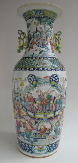 Magnificent Huge Antique Chinese Porcelain Famille Rose Vase 19th Century Tongzh photo