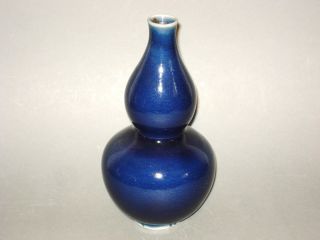 A Rare Chinese Double Gourd Shaped Vase,  Late Qing,  Powder Blue Glaze photo