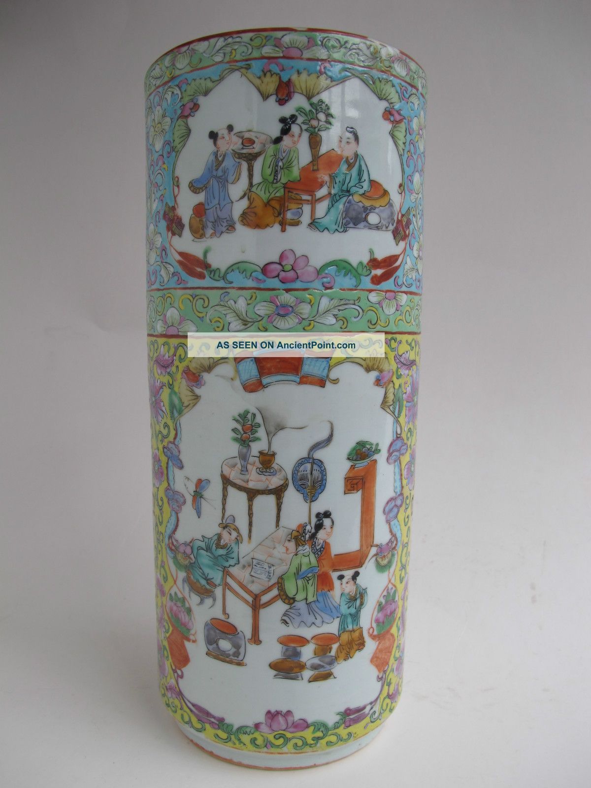 Large Antique Chinese Porcelain Famille Verte Vase 19th Century Vases photo