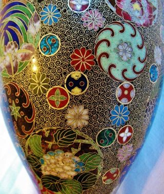 Amazing Chinese Cloisonne Vase - Gold Colored Ornate Swirls Details Design & Color photo