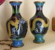 Antique Chinese Cloisonne Vases,  Set Of 2.  Dragon With Five Toes Vases photo 3