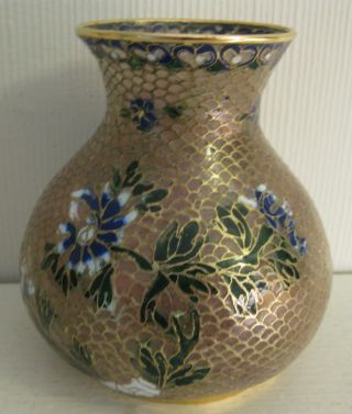 Vintage Plique A Jour Cloisonne Enamal Vase photo