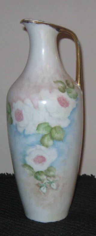 Alka Kunst Barvarian Porcelain Bud Vase Pitcher West Germany Floral photo