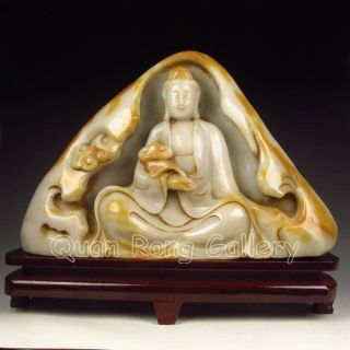 Chinese Jade Statue - Kwan - Yin & Ruyi Nr photo