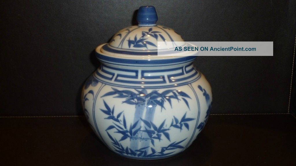 Blue And White Chinese Porcelain Ginger Jar Pot Vases photo