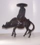 Antique Japanese Meiji Period Bronze Horse Oxen Deer Figure Incense Burner Statues photo 3