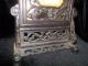 Antique Chinese Mirror On Ornate Hand Carved Wood Stand W/ Ox Bone Plaque Mark Other photo 6