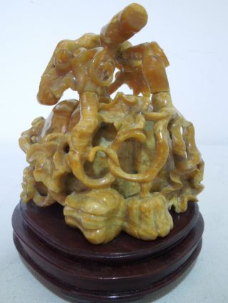 6.  A Chinese Saop Stone Carving Of Pumpkin Vase Probably 18th To 19th C photo