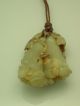 Wonderfully Crafted Large Antique Chinese Qing Style Celadon Jade Flower Pendant Other photo 1