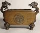 Old Chinese Bronze Censer Incense Burner With Dragon Handles & Lion Feet Incense Burners photo 1