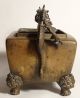 Old Chinese Bronze Censer Incense Burner With Dragon Handles & Lion Feet Incense Burners photo 2