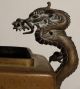 Old Chinese Bronze Censer Incense Burner With Dragon Handles & Lion Feet Incense Burners photo 5