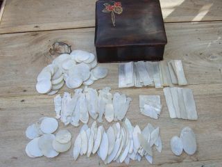 Huge Collection 170 Antique Chinese Mother Of Pearl Gaming Counters photo