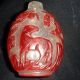 Antique Asian Chinese 19c Peking Glass Red On Snowflake Snuff Bottle Snuff Bottles photo 9