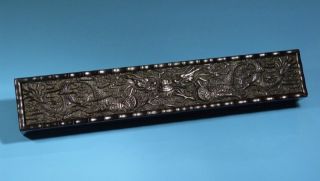 A Finely Carved Chinese Hardwood Dragon Calligraphy Box photo