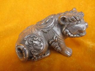 Vivid Tiger Bronze Chinese Old Ancient Statues photo